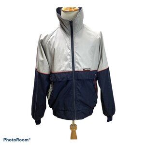 VINTAGE 90s Sun Ice‎ Jacket Bomber Retro Blue Grey